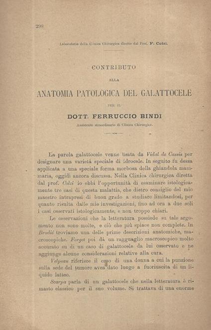Contributo alla Anatomia patologica del Galattocele - copertina