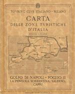 Carta delle zone turistiche d'Italia scala 1:50.000. Golfo di Napoli (Foglio II). La Penisola Sorrentina, Salerno, Capri