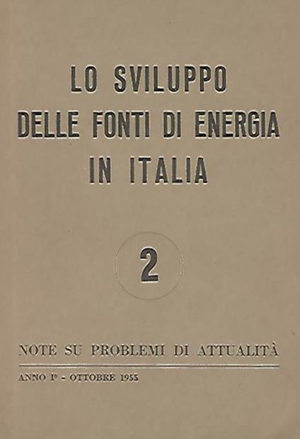 Lo sviluppo delle fonti di energia in Italia - copertina