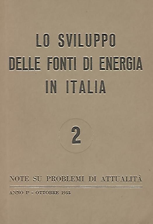 Lo sviluppo delle fonti di energia in Italia - copertina