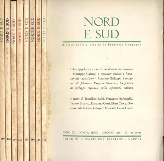 Nord e Sud Anno XV n. 101 - 102 - 103 - 104 - 105 - 106 - 107 - 108 - copertina