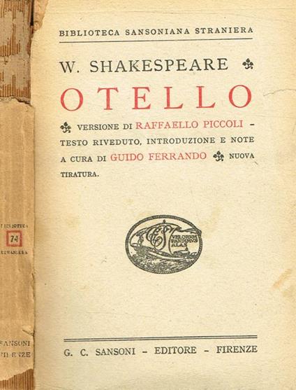 Otello - William Shakespeare - copertina