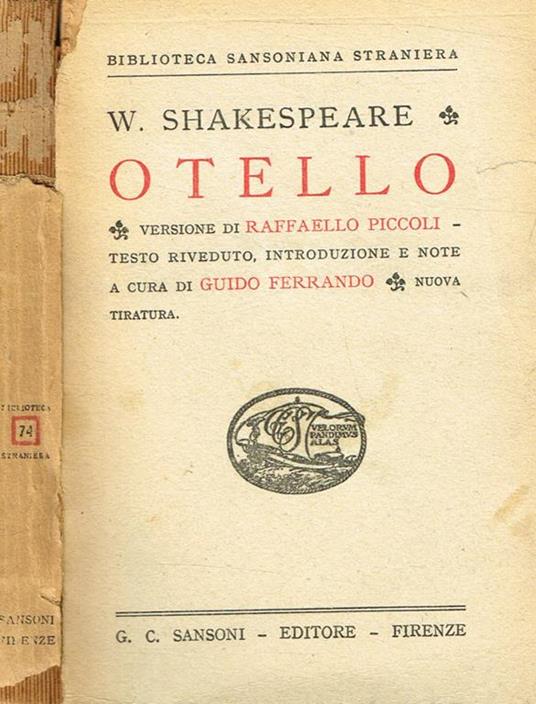 Otello - William Shakespeare - copertina
