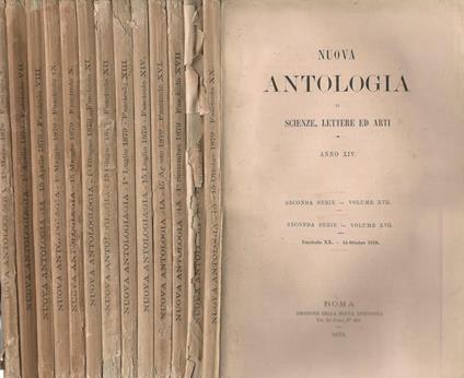 Nuova antologia 1879. Rivista di lettere scienze ed arti - copertina