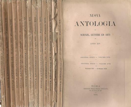 Nuova antologia 1879. Rivista di lettere scienze ed arti - copertina