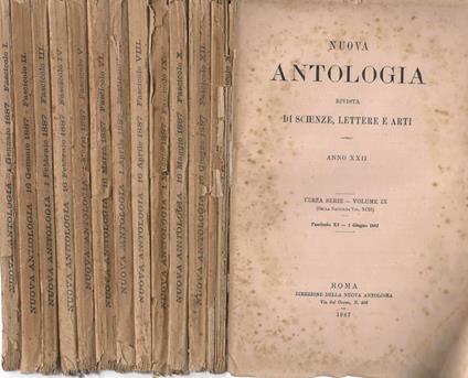 Nuova antologia 1887. Rivista di lettere scienze ed arti - copertina