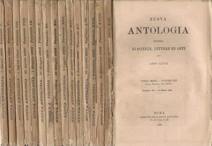 Nuova antologia 1892. Rivista di lettere scienze ed arti - copertina