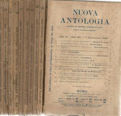 Nuova antologia 1900. Rivista di lettere scienze ed arti - copertina