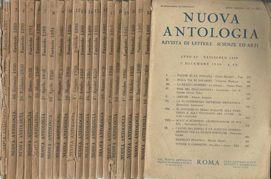 Nuova antologia 1930. Rivista di lettere scienze ed arti - copertina