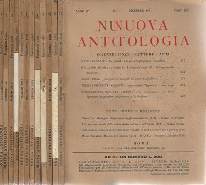 Nuova antologia 1951. Lettere arti e scienze - copertina