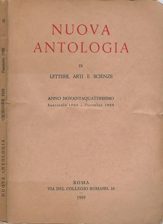 Nuova antologia 1959. Lettere arti e scienze - copertina