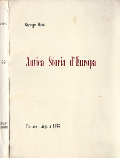 Antica storia d'Europa - Giuseppe Motta - copertina