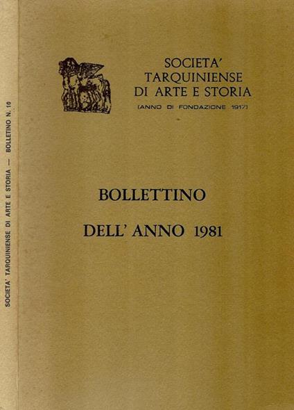 Società Tarquiniense si Arte e Storia (Anno di fondazione 1917). Bollettino dell'anno 1981 - copertina