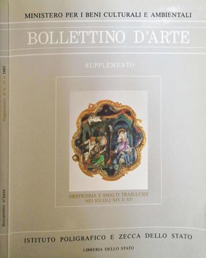 Bollettino d'arte supplemento al N° 43. Oreficeria e smalti traslucidi nei secoli XIV e XV - Luisa Morozzi - copertina