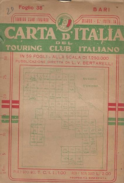 Carta d'Italia. Foglio 38. Bari - Luigi V. Bertarelli - copertina