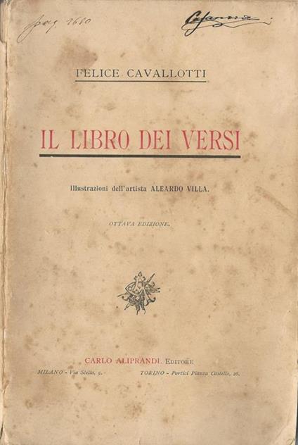 Il libro dei versi - Felice Cavallotti - copertina