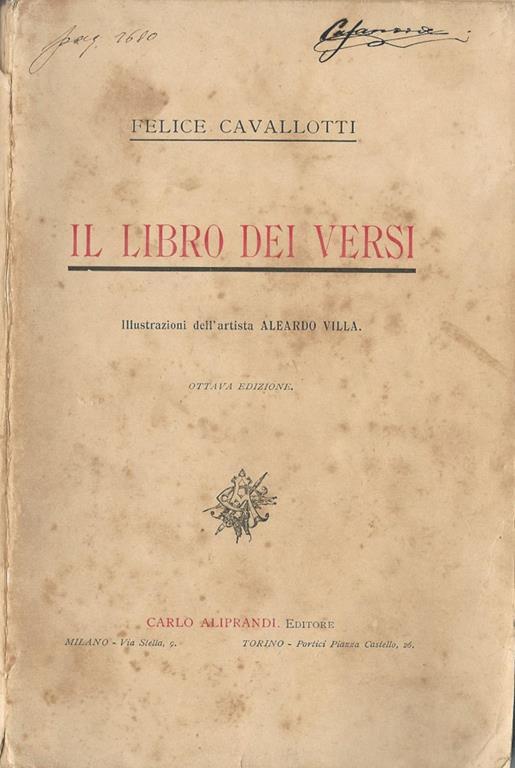 Il libro dei versi - Felice Cavallotti - copertina