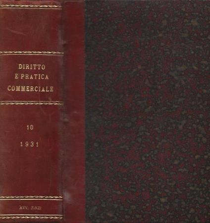 Diritto e Pratica Commerciale Anno 1931 - copertina