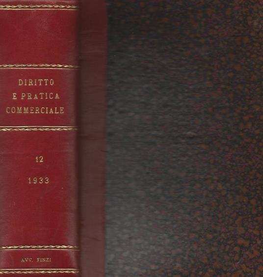 Diritto e Pratica Commerciale Anno 1933 - copertina