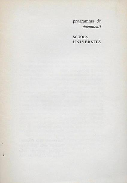 Scuola Università. Programma DC documenti - copertina