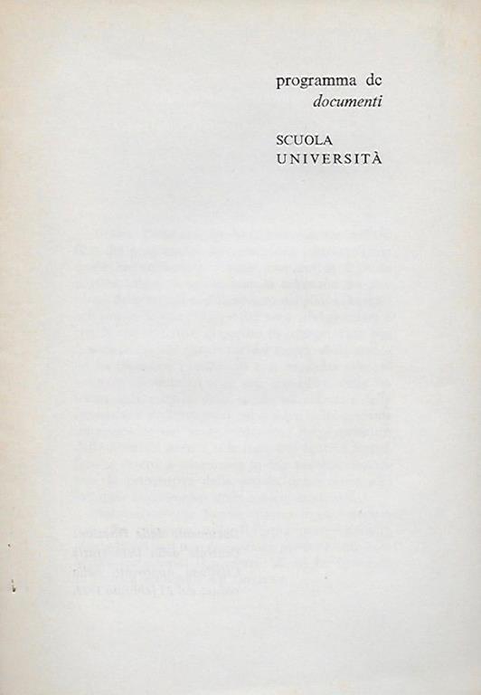 Scuola Università. Programma DC documenti - copertina