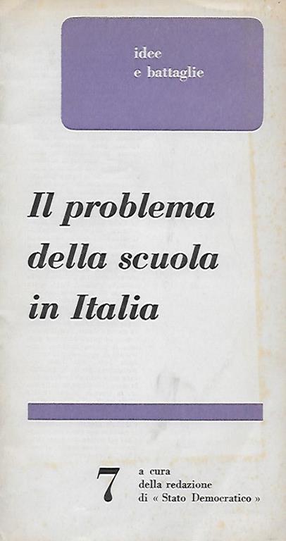 Il problema della scuola in Italia - copertina
