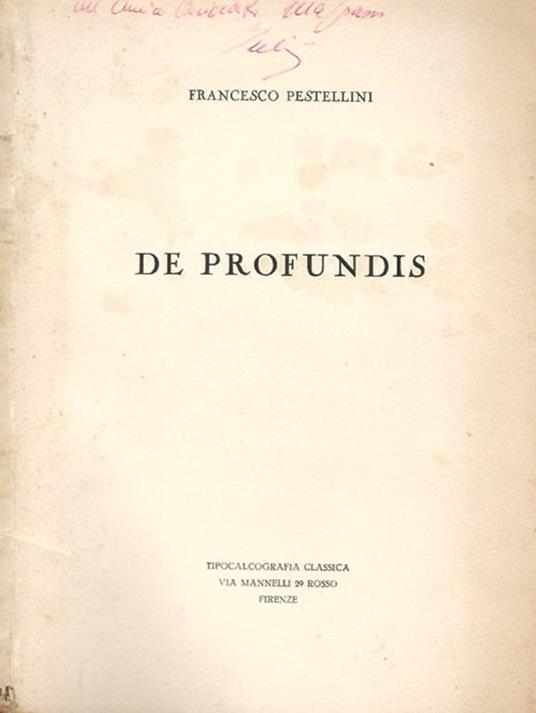 De Profundis - Francesco Pestellini - copertina