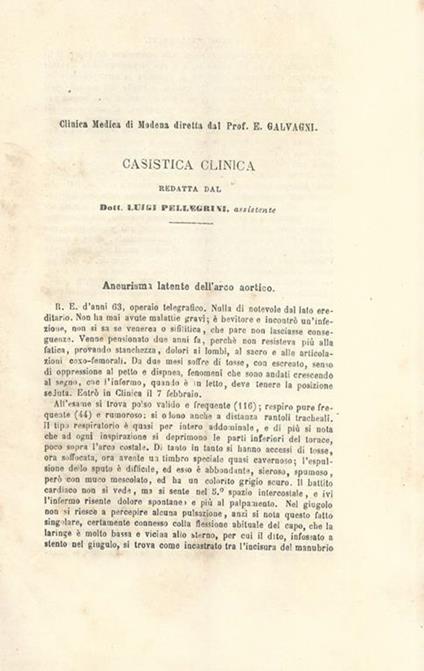Casistica clinica - Luigi Pellegrini - copertina