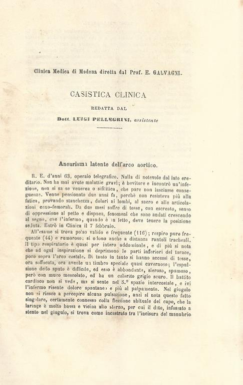 Casistica clinica - Luigi Pellegrini - copertina