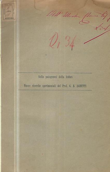 Sulla patogenesi della febbre - G. Ughetti - copertina