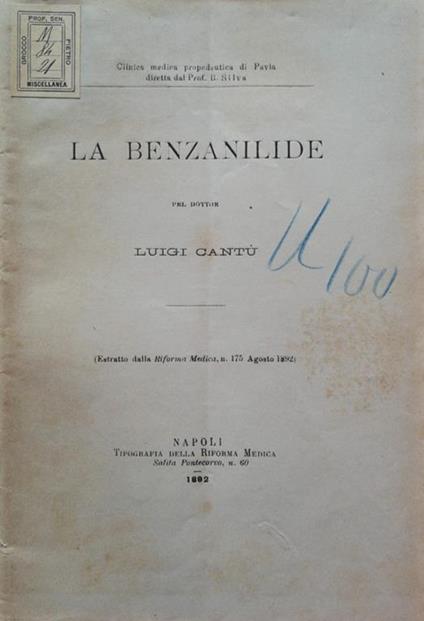 La benzanilide - Luigi Cantù - copertina