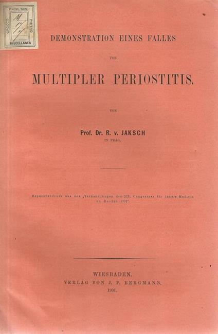 Demonstration eines falles von multipler periostitis - R. Jaksch - copertina