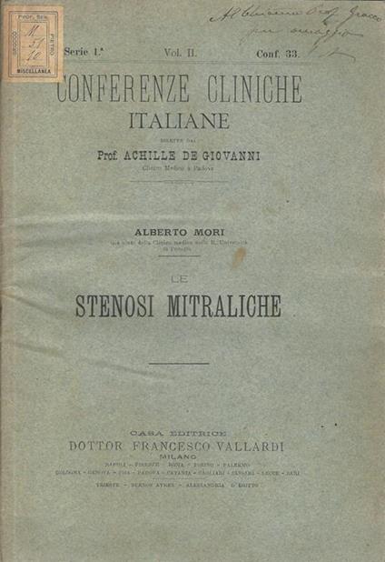 Le stenosi mitraliche - Alberto Mori - copertina