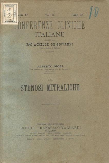 Le stenosi mitraliche - Alberto Mori - copertina