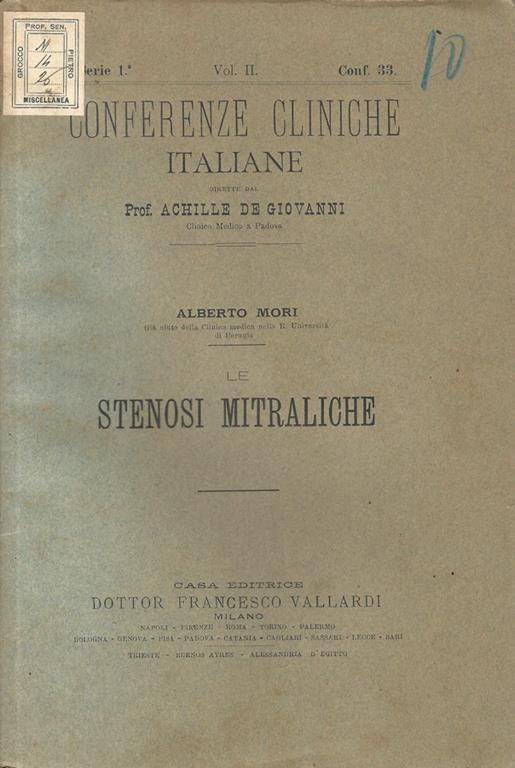 Le stenosi mitraliche - Alberto Mori - copertina