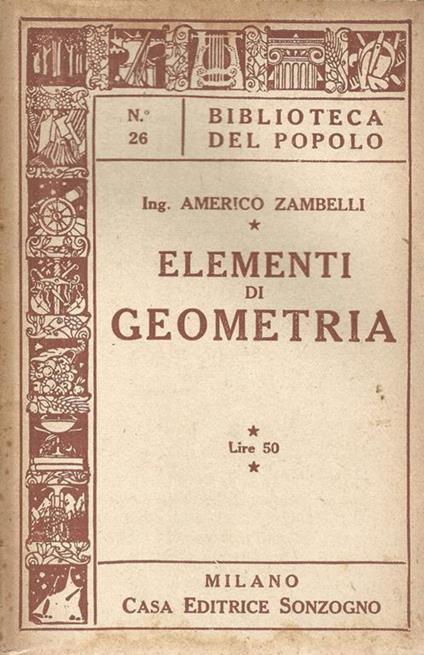Elementi di geometria - Americo Zambelli - copertina