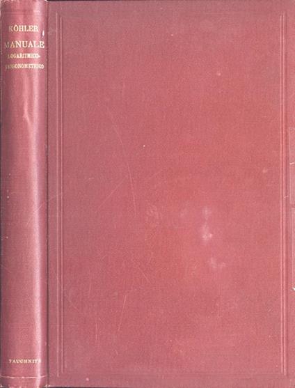 Manuale logarimico - trigonometrico - copertina