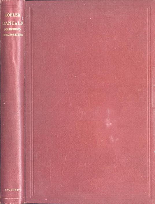 Manuale logarimico - trigonometrico - copertina
