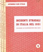 Incidenti stradali in Italia nel 1951, nel 1952, nel 1953. Secondo le elaborazioni dell'A.C.I