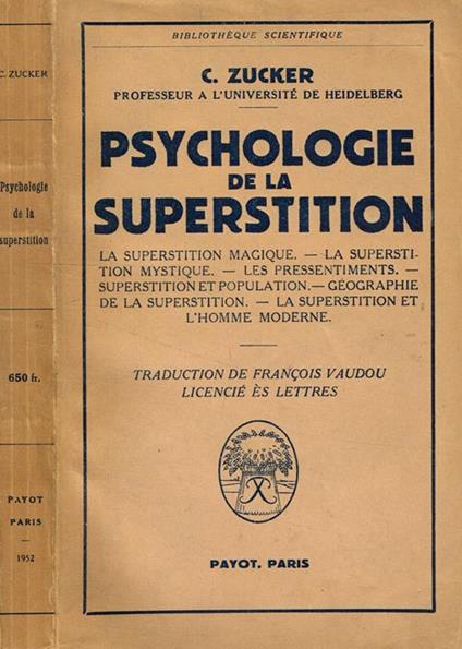 Psychologie de la superstition - C. Zucker - copertina