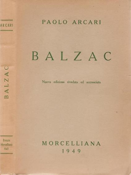 Balzac - Paolo Arcari - copertina