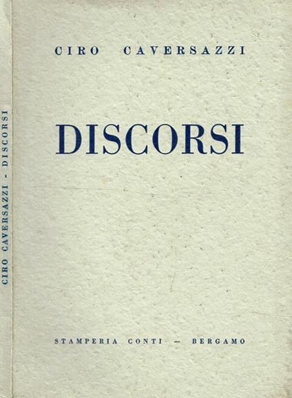 Discorsi - Ciro Caverazzi - copertina