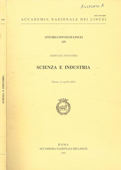 Giornata incontro Scienza e Industria. Roma, 10 aprile 1995 - copertina