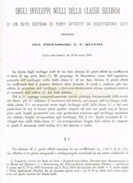 Degli inviluppi nulli della classe seconda, di un dato sistema di punti affetti da coefficienti dati. Estratto da Memorie della R.Accademia delle scienze dell'Istituto di Bologna anno 1883 serie IV tomo IV fascicolo 1