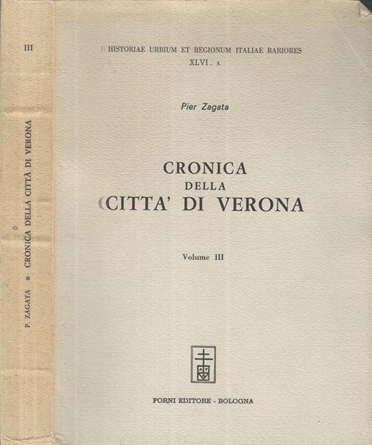 Cronica della città di Verona Vol. III - Pier Zagata - copertina