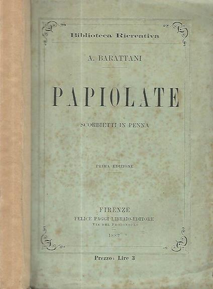 Papiolate. Scorbietti in penna - A. Barattani - copertina