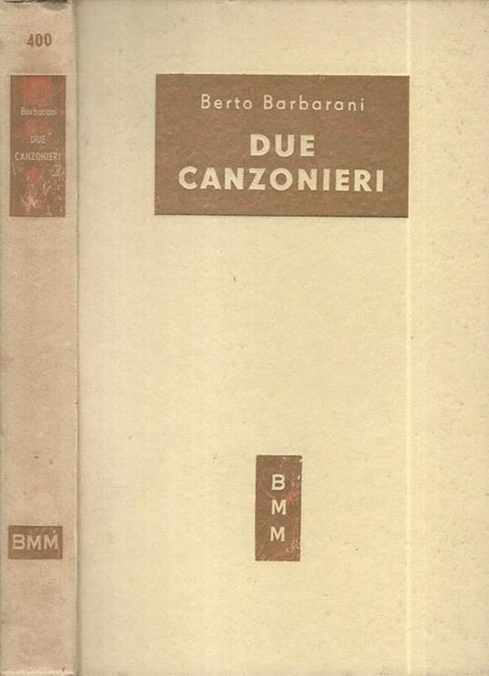 Due canzonieri - Berto Barbarani - copertina