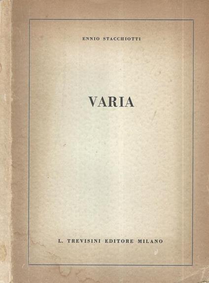 Varia - Ennio Stacchiotti - copertina