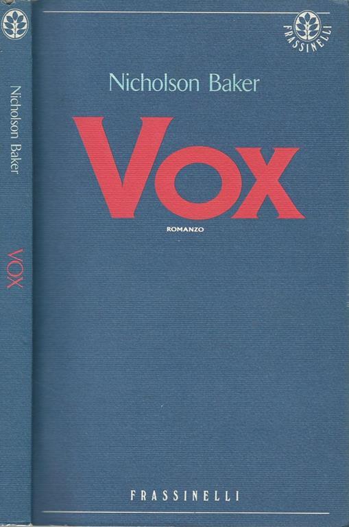 Vox - Nicholson Baker - copertina