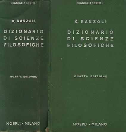 Dizionario di Scienze Filosofiche - C. Ranzoli - copertina